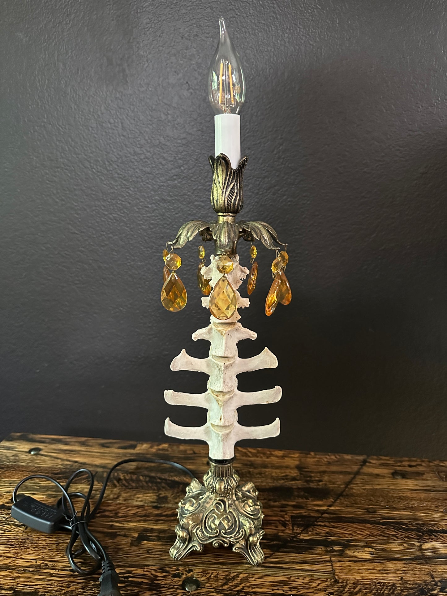 Deer Spine Candlestick Crystal Lamp