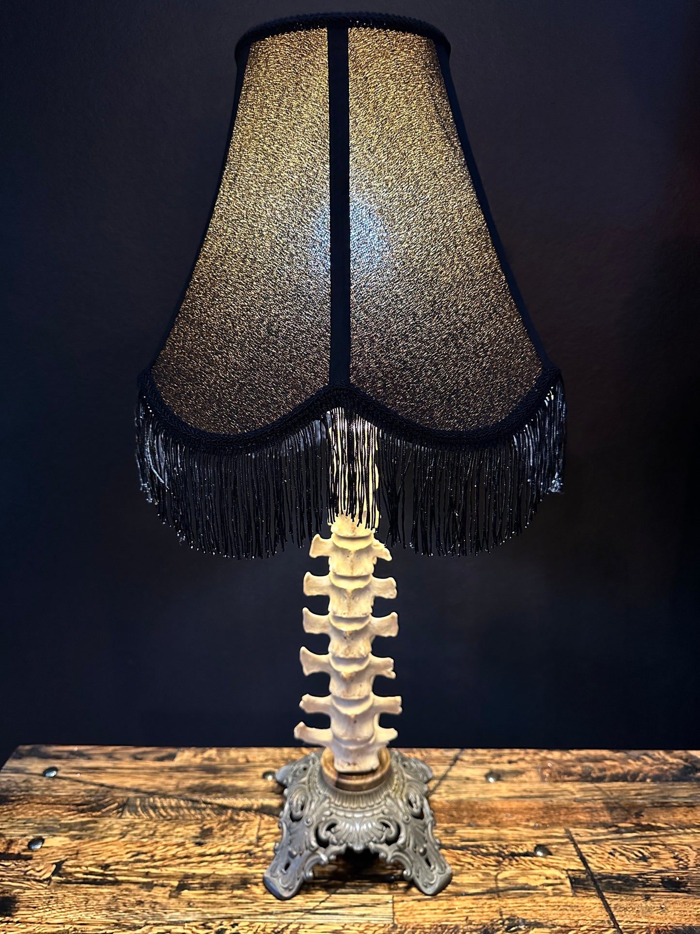 Pig Spine Table Lamp Black Limba