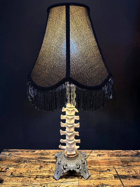 Pig Spine Table Lamp Black Limba