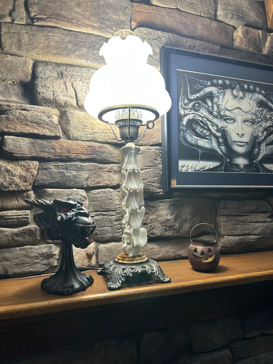 Deer Spine Table Lamp Olive Wood